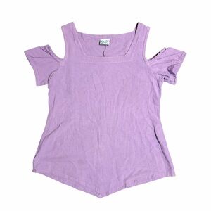 Oh My Gauze Lavender Cold Shoulder Short Sleeve Top Size 1 (US Small Medium)